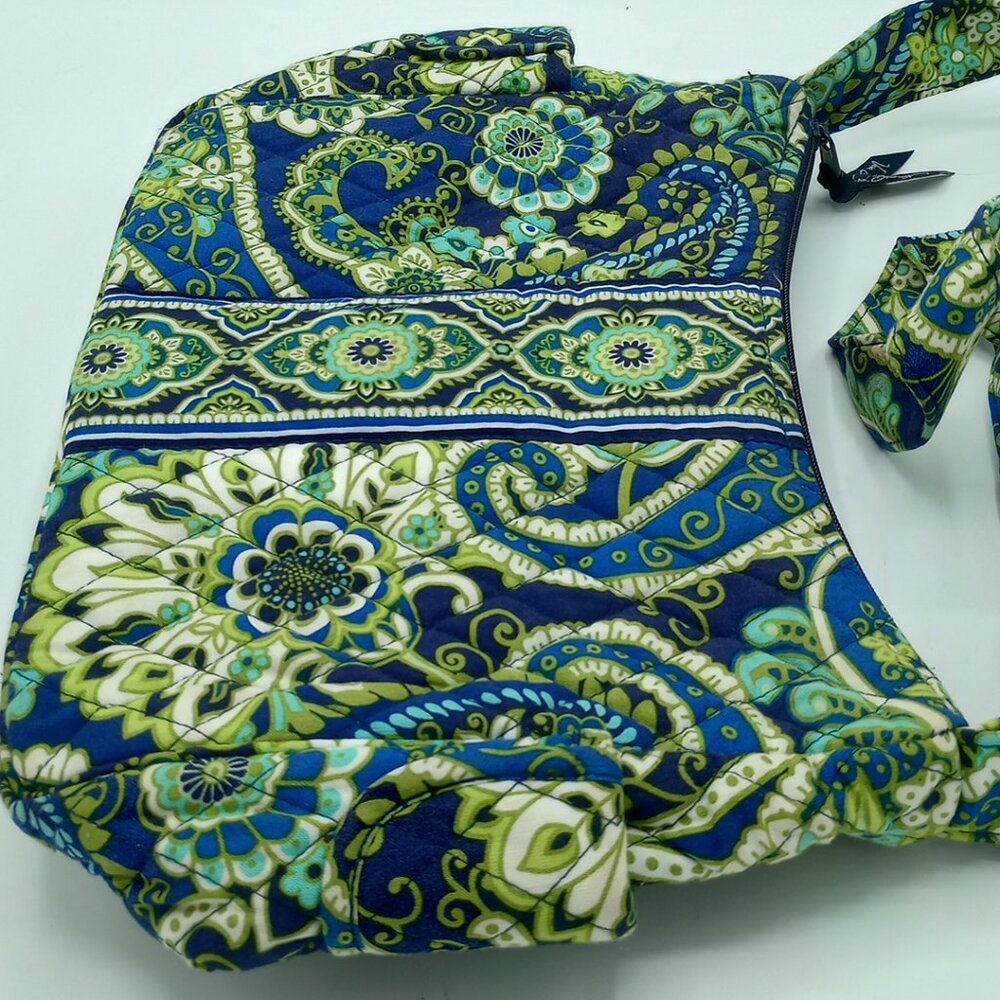 Vera Bradley Rhythm & Blues Retired Hipster Crossbody Paisley Floral Blue Green - Picture 10 of 15